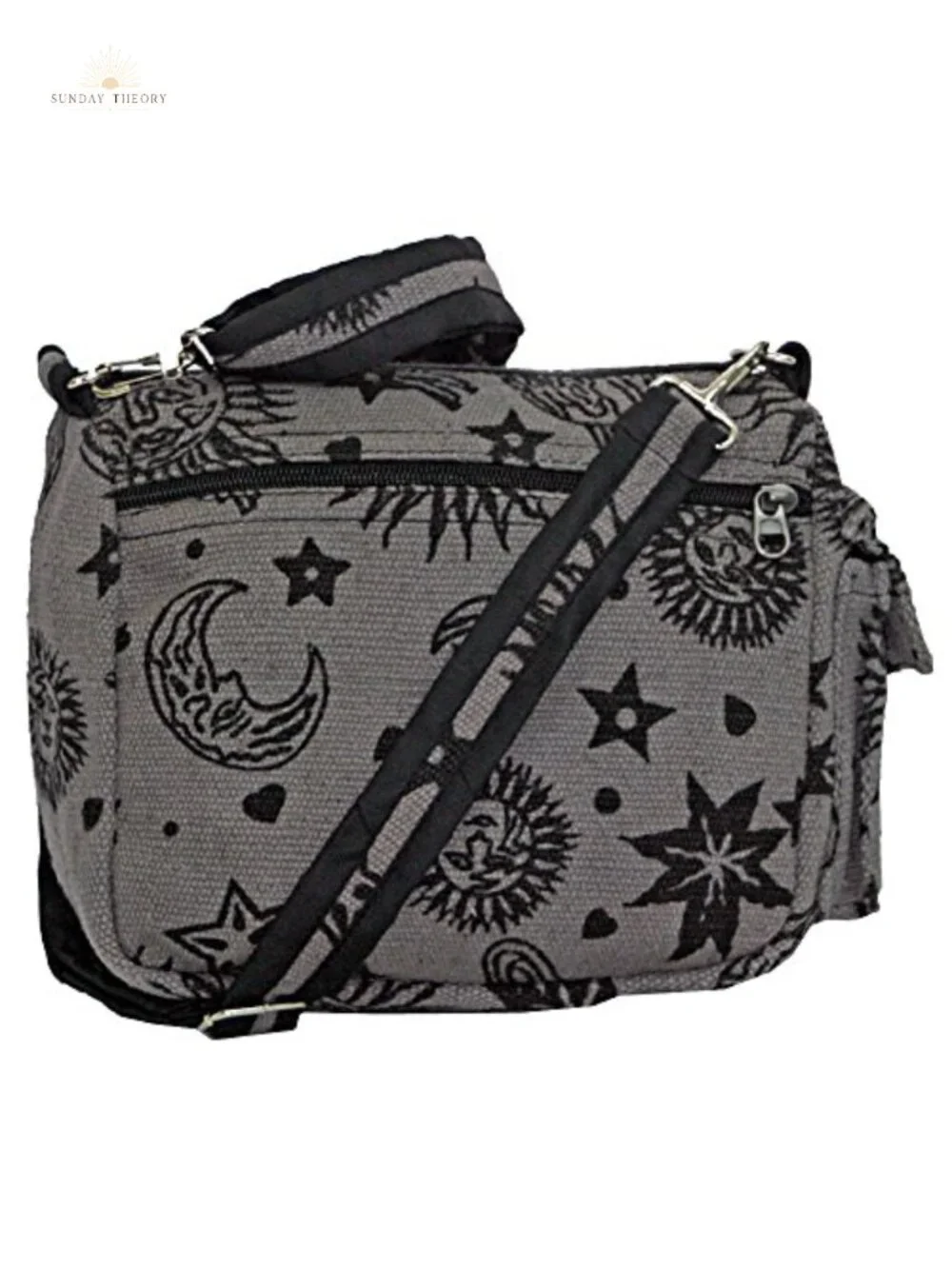 Boho Celestial Crossbody Bag Cotton Adjustable Strap Hippie Messenger
